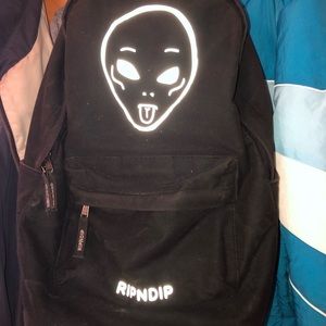 RIPNDIP BLACK METALLIC ALIEN BACKPACK